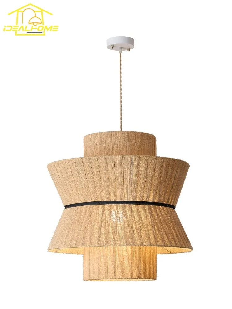 

Japanese Wabi-sabi Fabric Art Decorative Pendant Lights LED E27 Modern Hanging Lamp Home Decor Living Room Restaurant Homestay