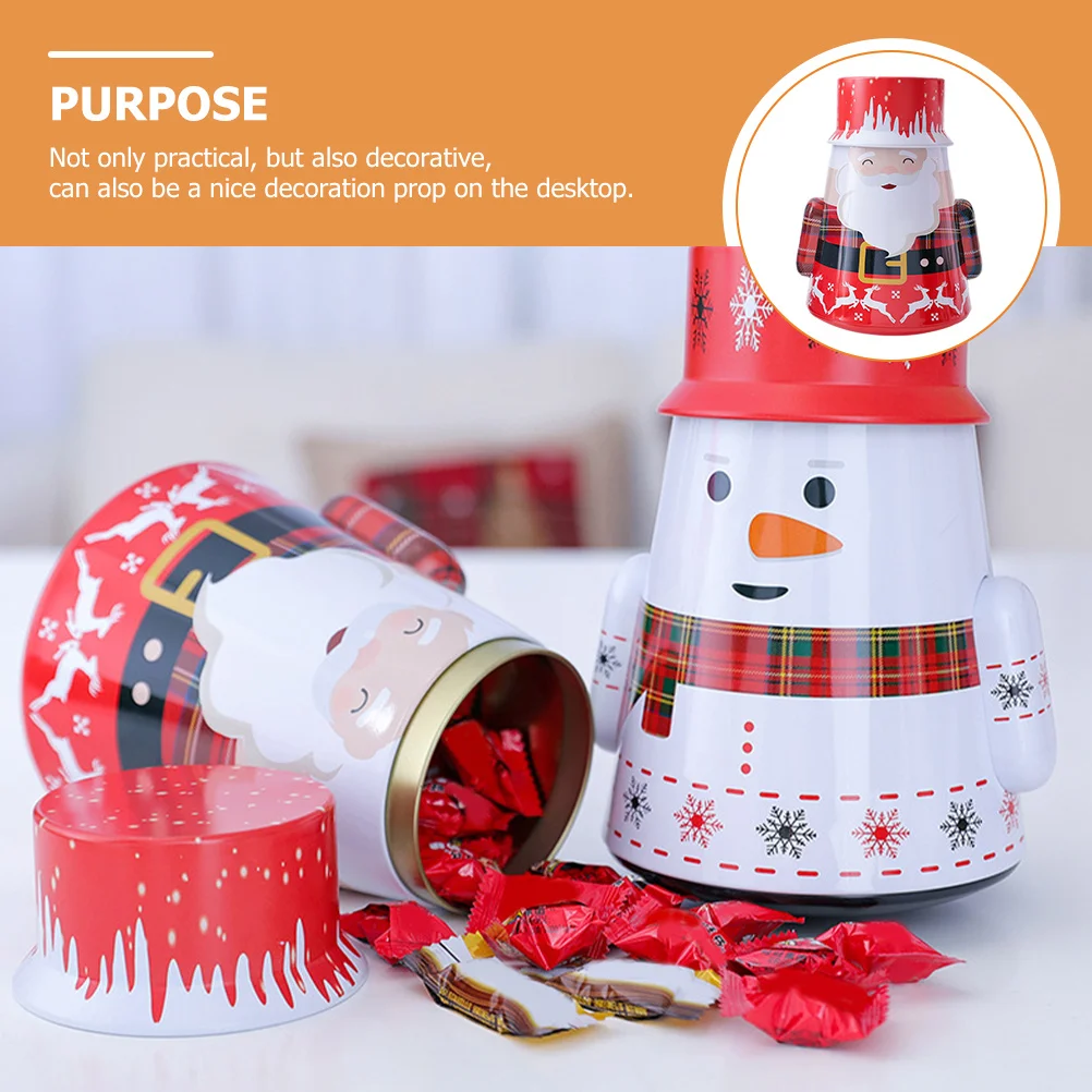 

Christmas Candy Jar Iron Tin Container for Storage Gifts Mints Jewels Desktop Decorative Box Sweet Treats Holder