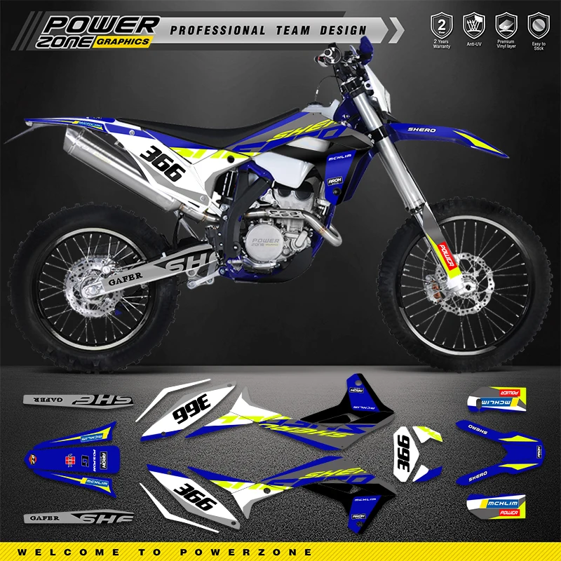 PowerZone For SHERCO SE SEF 250 300 350 450 2017 2018 2019 2020 2021 2022 Custom Team Motorcycle Graphics Decals Stickers Kits