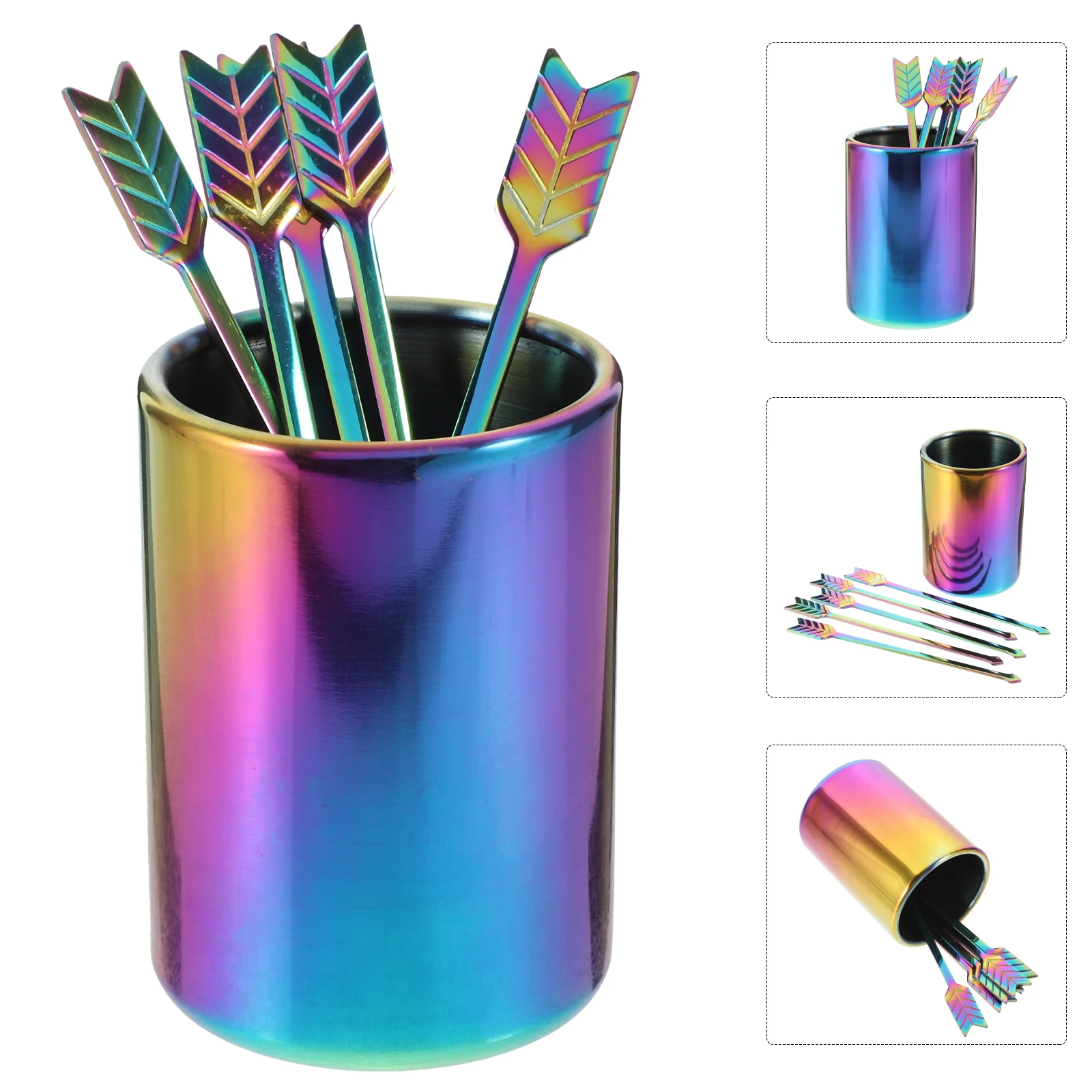 

1 set Stainless Steel Fruit Forks Picks Cocktail Sticks Beverage Stirrers Coffee Drink Long Toothpicks Fancy Appetizers Metal