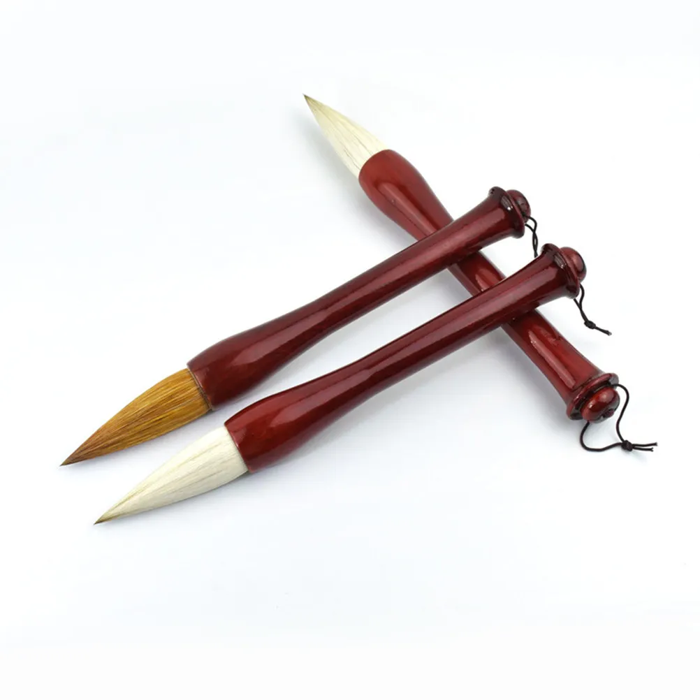 24Cm Premium Wolf Hair Chinese Calligraphy Brush Handmade Wood Handle Drawing Writing Brush for Ink Painting