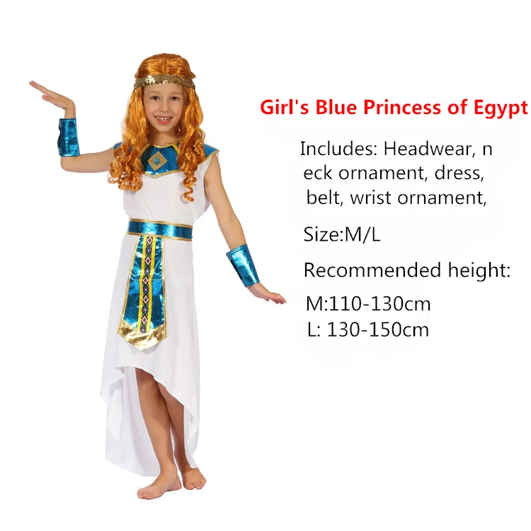 Jongen Meisje Halloween Kostuums Oude Egypte Egyptische Farao Cleopatra Prins Prinses Kostuum voor Kinderen Carnaval Anime Cosplay
