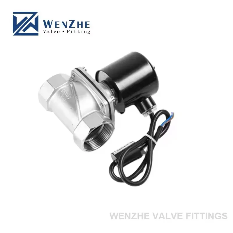

DN32 2W-320-32 Normally Closed Stainless Steel AC220V 2 Way Solenoid Ball Valve Water Oils air