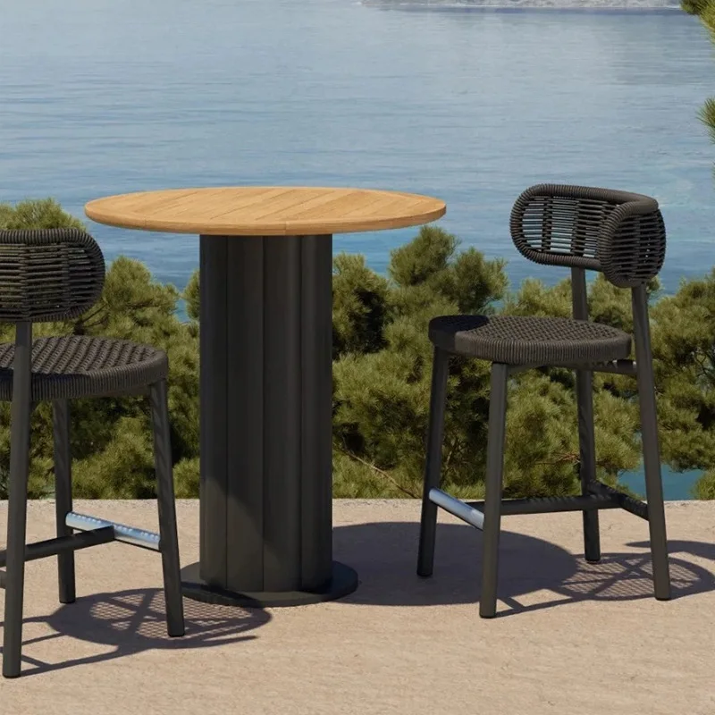 

Outdoor waterproof table courtyard villa hotel terrace garden rattan chair waterproof outdoor homestay rattan