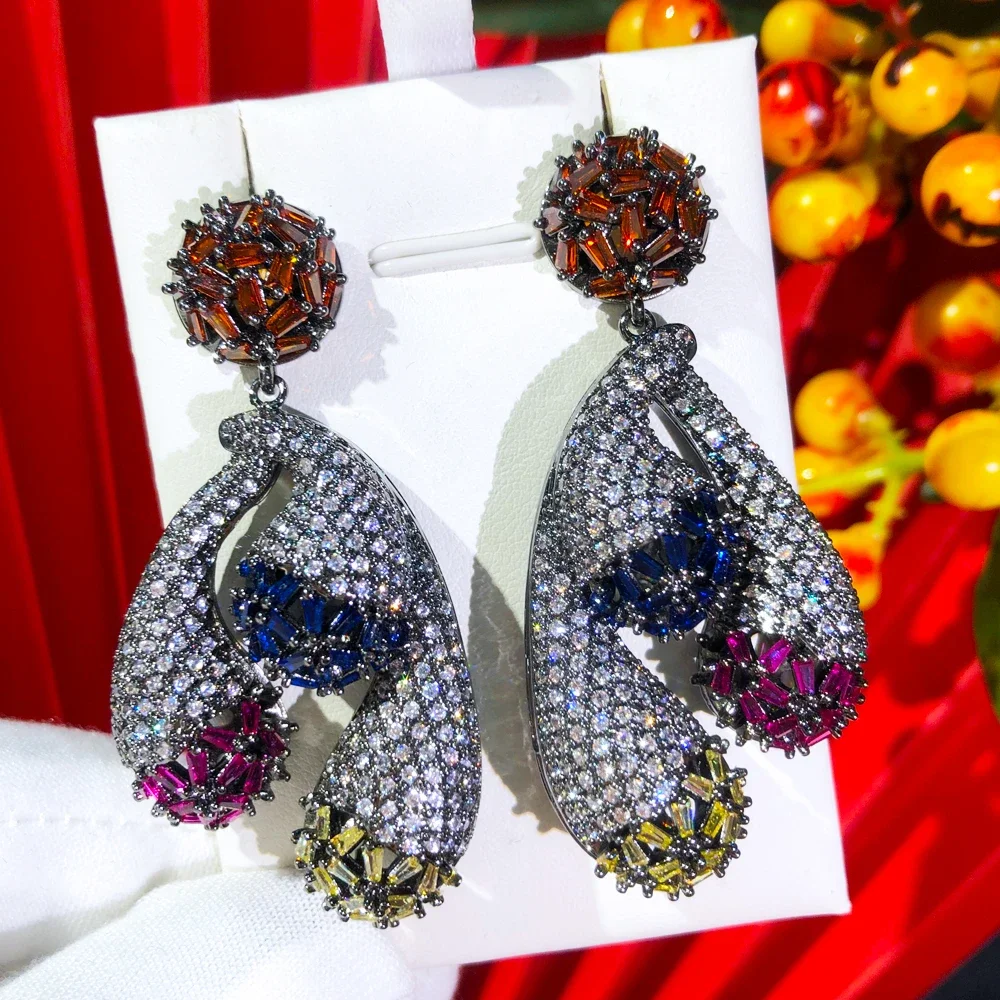 

Kellybola Romantic Luxury Gorgeous Drop Earrings For Women Bridal Earrings Cute Shiny Flowers Fashion Girl Gift 2024 New Hot