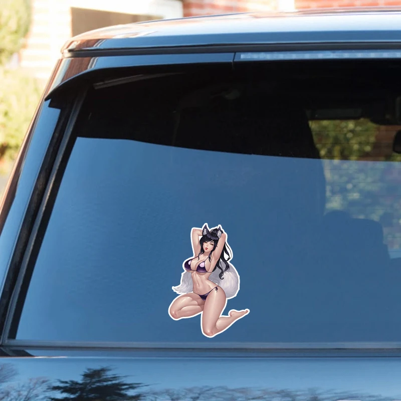 TT Sexy Game Girl for Ahri Car Sticker Funny Scratch-proof Decal Laptop Skateboard Waterproof Windows Anime Car Decorations