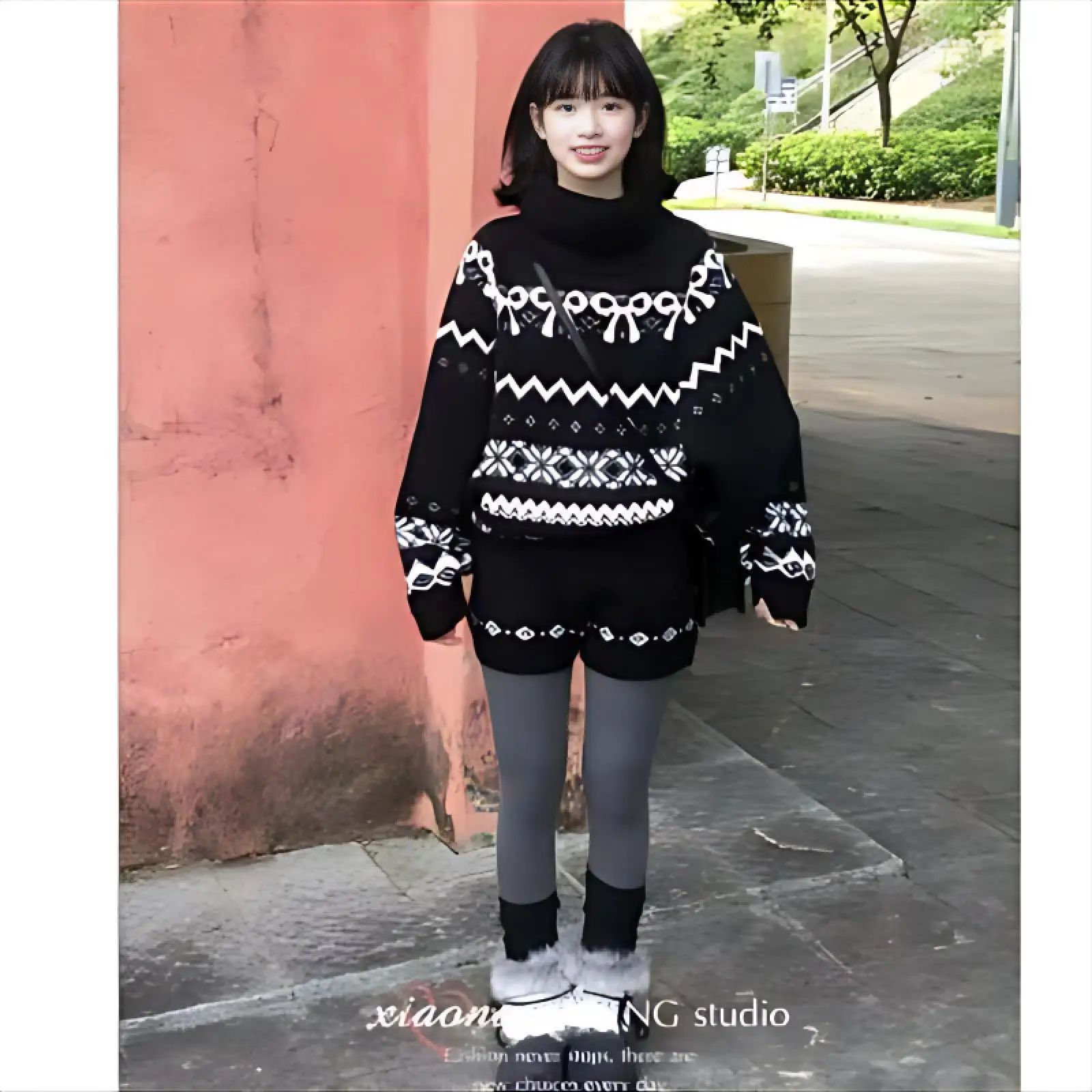 

Pullovers Womens Ensemble Tulip Hem Overlapping Design Feminine Construction Pretty Appearance Soft Style Delicate Look Gentle