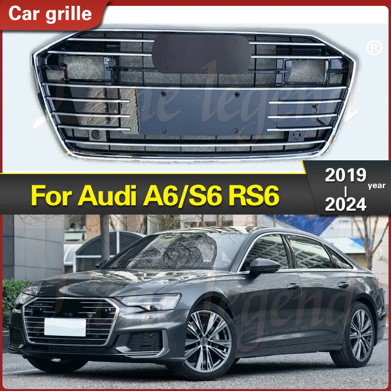 

Передняя решетка для AUDI A6L A6/S6 2019-2024, гоночная решетка, бампер, маска, крышка, брикет для автомобиля, передний бампер, решетка