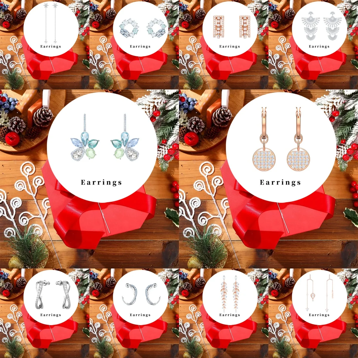 Nuevos adornos، colgantes y dijes navideños 2025 - Pendientes de la collection SW Classic، styl femenino22 #2