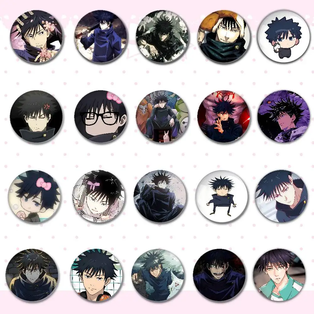 Coole F-Fushiguro M-Megumi Abzeichen Runde Brosche Niedliche Cartoon-Idol-Cosplay-Abzeichen DIY Rucksack Kleidung Schmuck Anstecknadeln