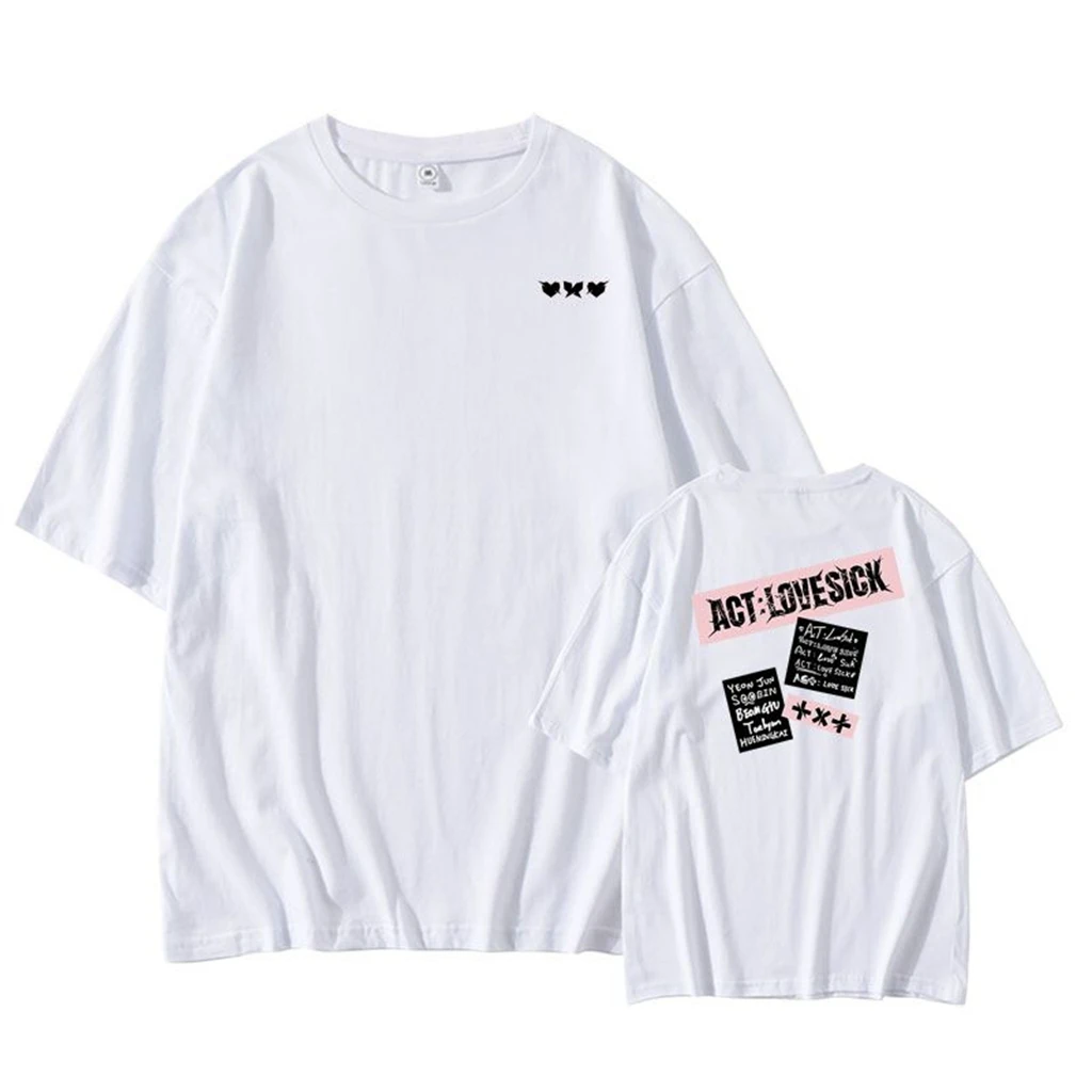 kpop 2024 Txt ACT SWEET MIRAG Tour Concert Y2K T-Shirt Top Cotton Loose Short Sleeved Hip Hop Wrap Harajuku Casual Summer TopTee