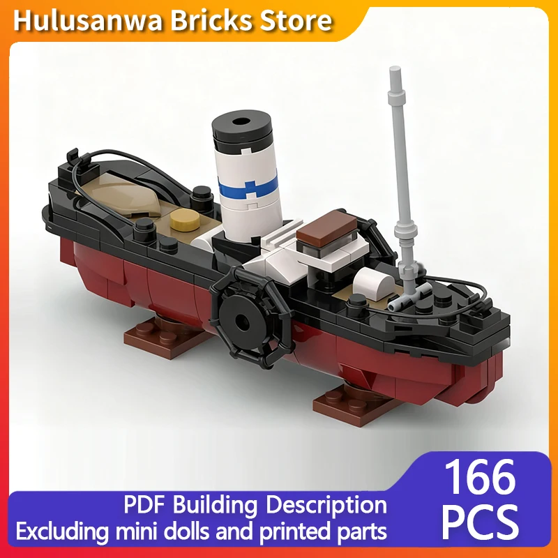 

Модель буксира с веслом MOC, строительные кирпичи, военное оборудование, модульная технология, подарки, праздник, сборка, детские игрушки, костюм