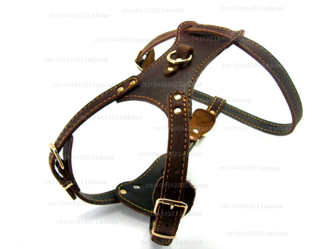 Double Thickened Large First Cowhide Chest Back, Working Dog Chest Collar, Pet Chest Back