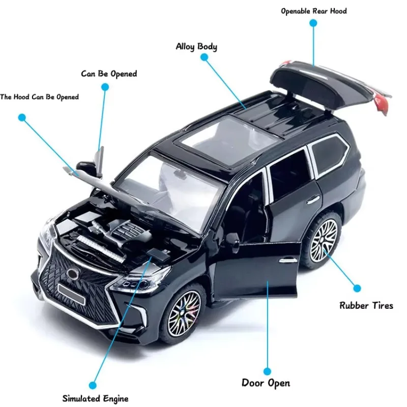 سبيكة مخصصة سيارة 1/36 مقياس نموذج SUV سيارة معدنية نموذج محاكاة دييكاست سيارات اللعب