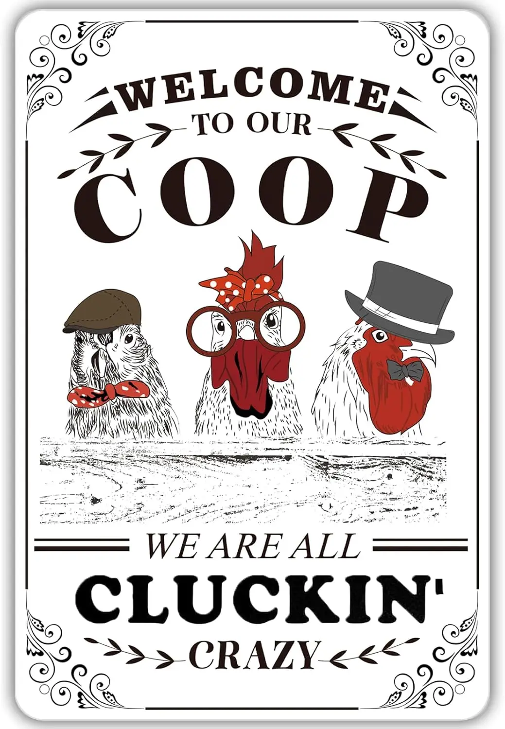 Welcome To Our Coop Chicken Sign, Funny Chicken Coop Metal Signs, Outdoor Chicken Decor, Personalized Tin Sign, Chicken Gifts, C