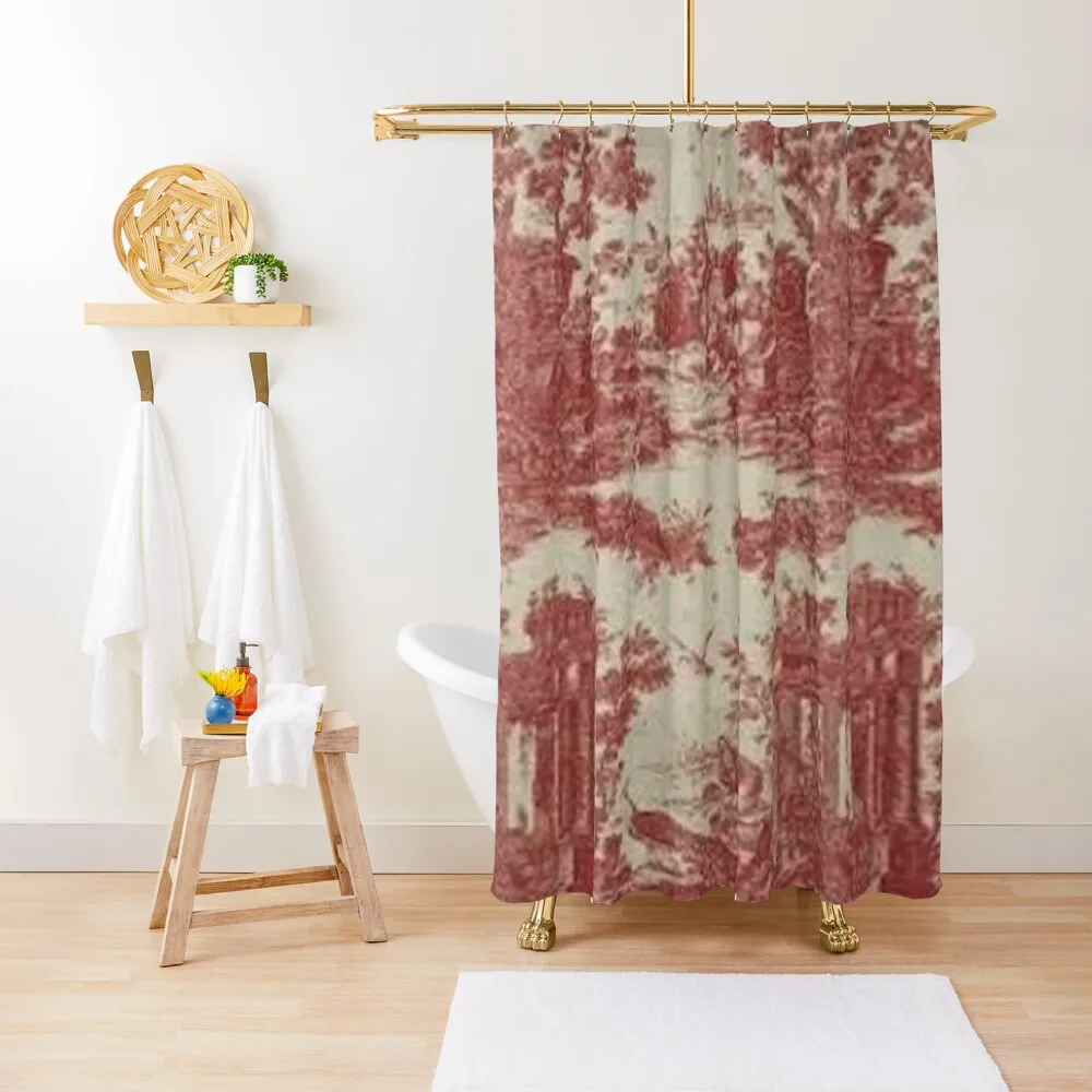

red willow pattern Shower Curtain Bathroom Shower Waterproof Shower And Anti-Mold Bathroom Deco Curtain