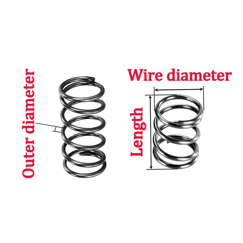 65Mn Compression Spring Wire Diameter0.2/0.3mm Cylidrical Coil Small Return Compressed Springs Release Pressure Spring Steel 15P