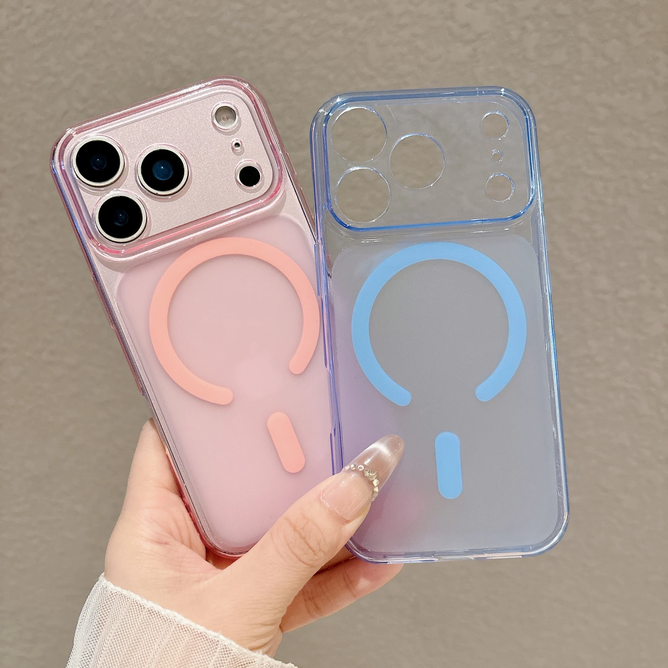 Large Window Matte Clear For Magsafe Magnetic Case For iPhone 17 16 15 14 13 Pro Max Camera Protection Shockproof TPU Soft Cover