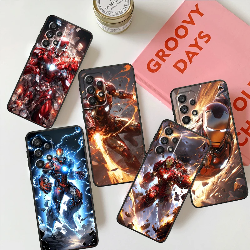 Lron Man Cool Marvel Popular For Samsung Note 20 10 Ultra Plus A31 A14 A12 A70 A34 A25 A04 A05 A15 A24 5G Black TPU Phone Case