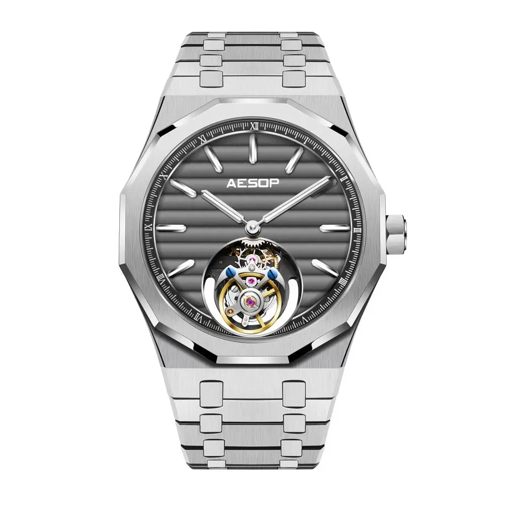 AESOP Flying Tourbillon Mechanical Skeleton Watch For Man Luxury Watches Waterproof Wristwatches Sapphire Mirror Gradient 2024 A