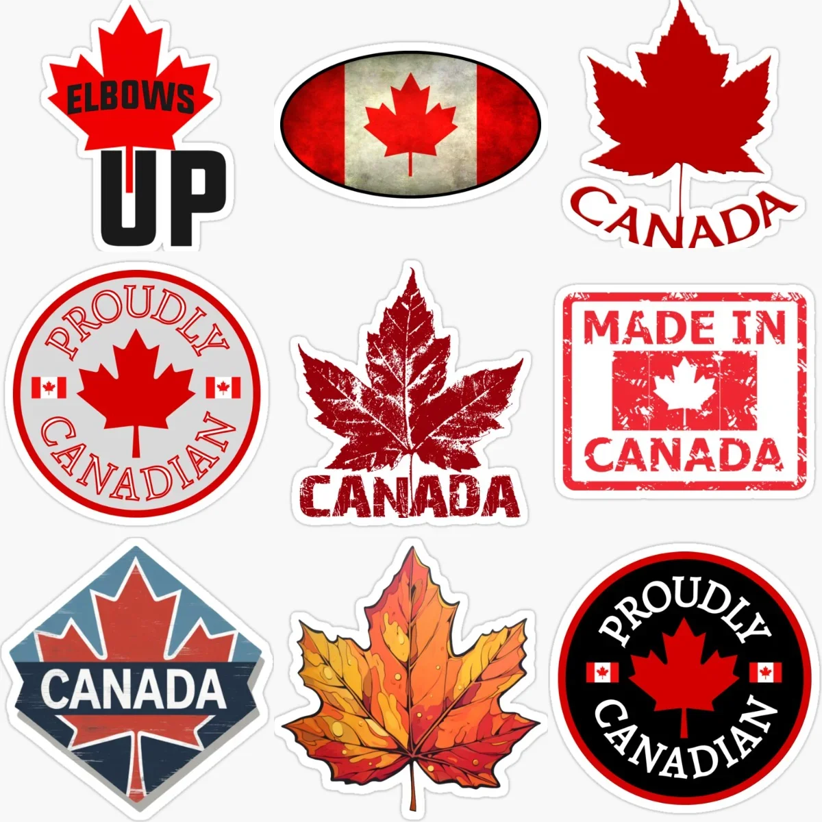 

Canada Flag Map Maple Leaves Elbows Up Creative Sticker for Decorate Car Bicycle Motorcycle Window Fridge Wall Decal Accessorie