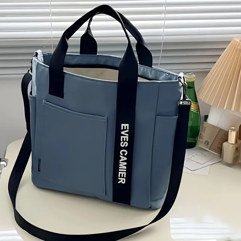 Canvas Tote Bag, Fashionable Single Handbag Shoulder Bag For women messenger Bag, Hand Carry Bag, Duffel Bag with Zipper Closure - view 4
