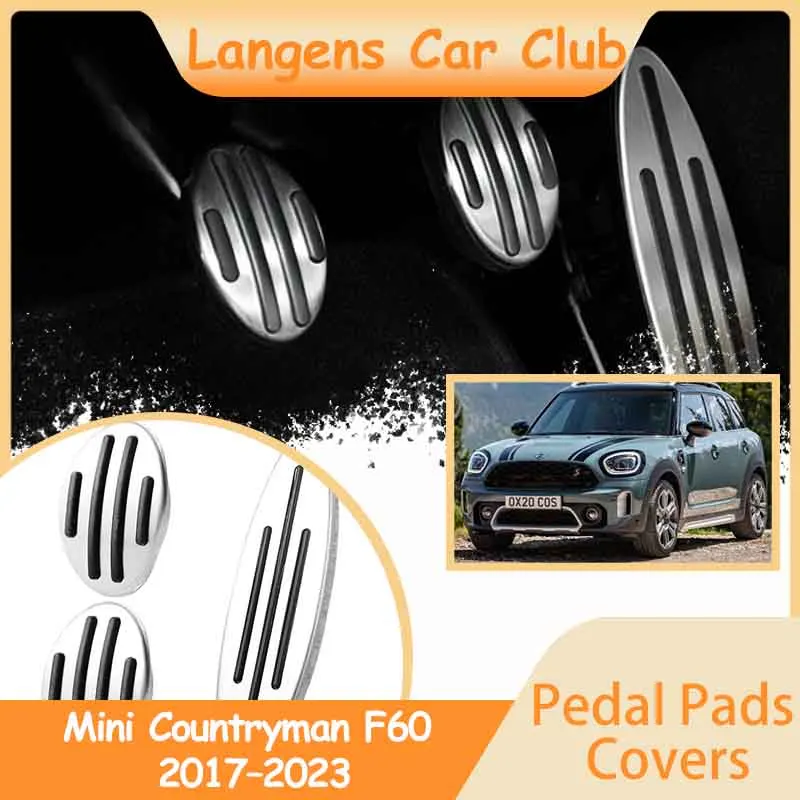 

For Mini Countryman F60 2017–2023 Stainless Steel MT No Drilling Non-slip Foot Pedals Rest Accelerator Tray Part Accessories.