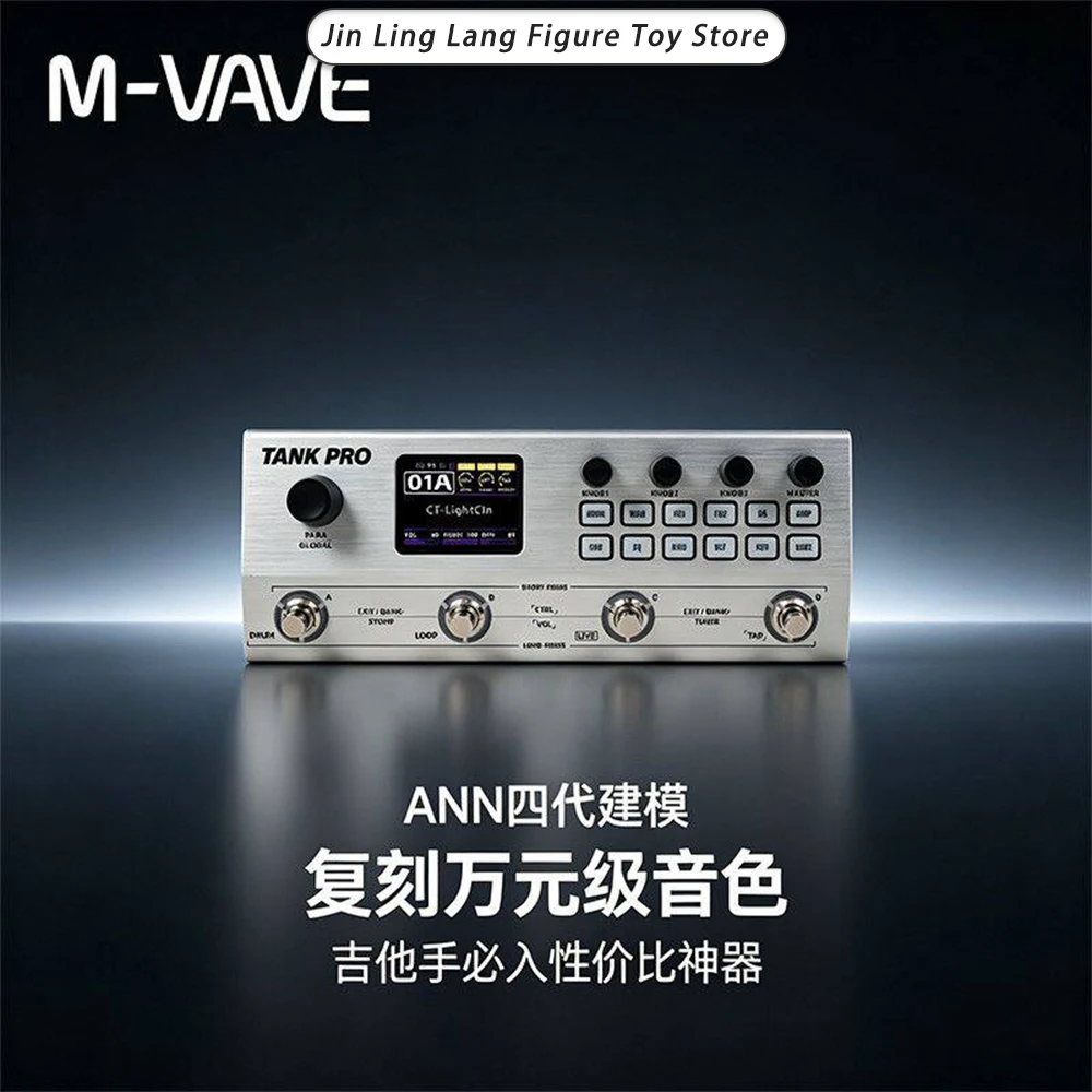 M-Vave Tank Pro Multi-Effect Processor Electric Guitar Multi-Effect Pedal Bass Amp Modeler Drum Machine Distortion Otg Record