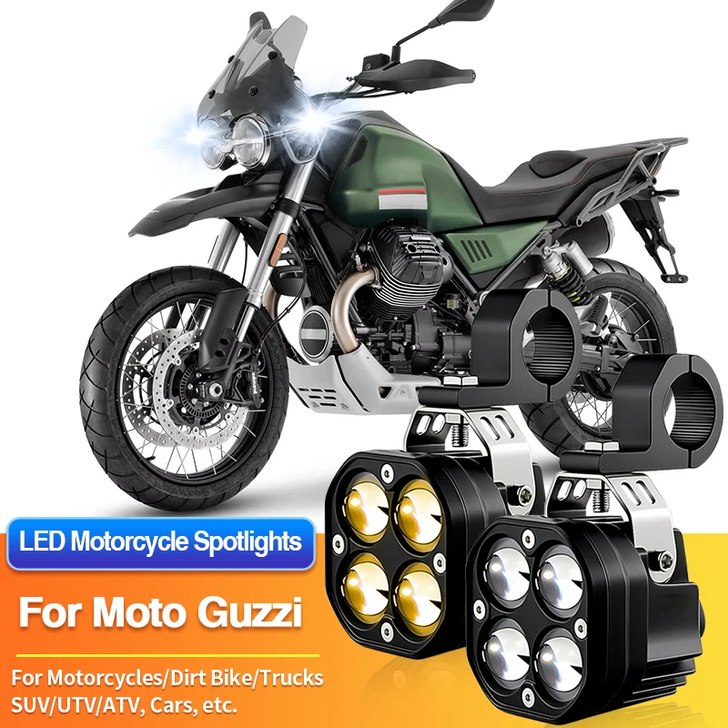 1 Set Universal Motorcycles Headlight LED Fog Light Spotlights UTV ATV Car for Moto Guzzi V85 TT/V85 TT Travel E5/V100 Mandello