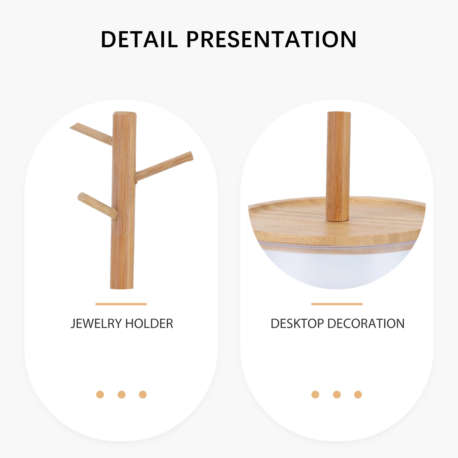 

Desktop Storage Rack ABS Bamboo 1 Tier Jewelry Holder Necklace Stacker Easy Clean Beautiful Design Showcase Box Decorative