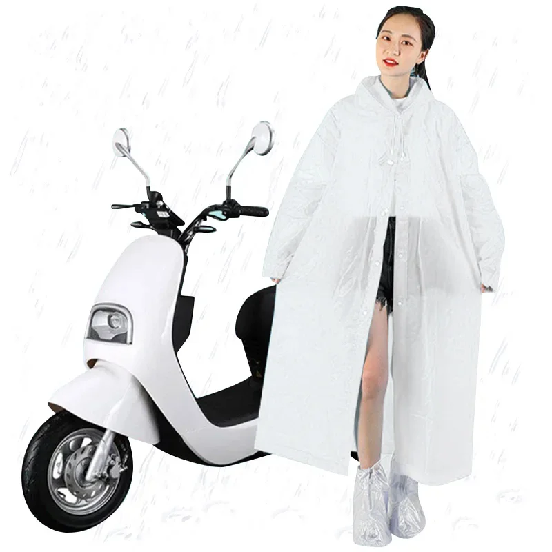 Women\'s and men\'s impermeable thickened waterproof raincoat tour cycling motorcycle outdoor trekking poncho raincoat with hat