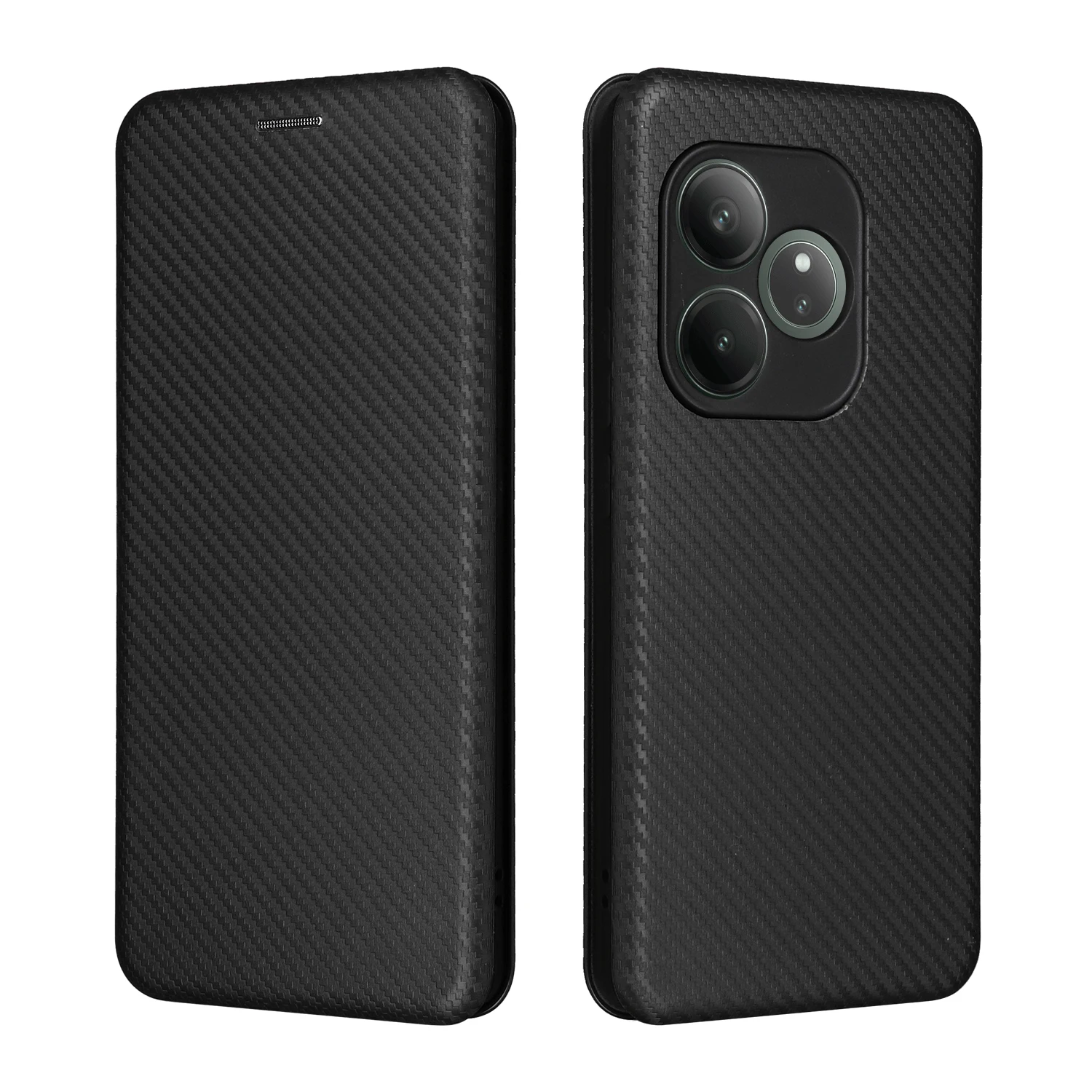 Flip hard ultrathin carbon fibre Skin Leather Cover For Realme GT 6 Card Slot Fall prevention Case For Realme GT6 Case 6.78 inch