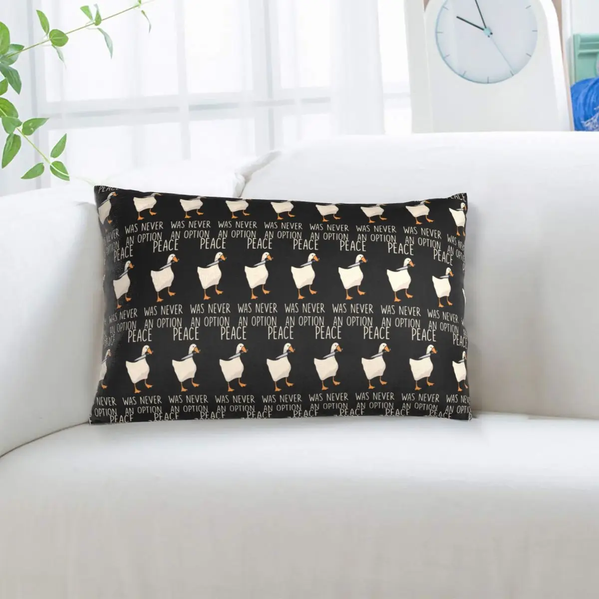 Goose Goose Peace Was Never An Option Rectangle Pillowcase Cushion Cover Decorative Bedroom Bed Home Comfort Throw Pillow