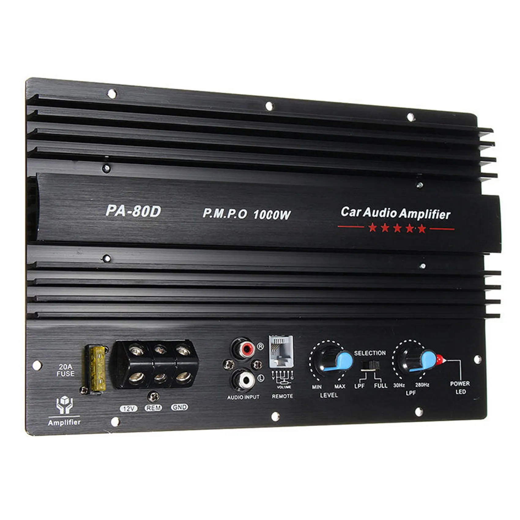 ABZW 2X 12V 1000W أحادية سيارة الصوت مكبر كهربائي قوي باس مضخم الصوت أمبير PA80D
