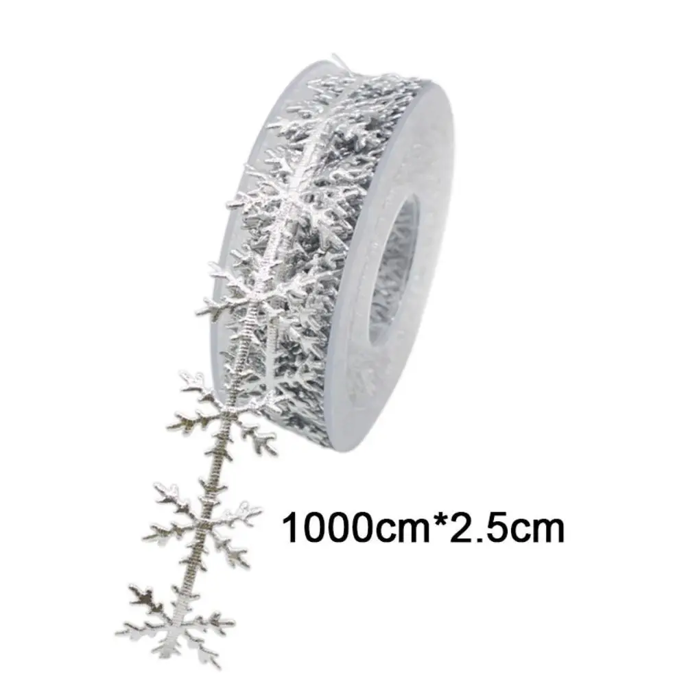 تقليد الجلود ندفة الثلج الشريط 10 متر الذهب/الفضة تنقش الشريط DIY بها بنفسك وهمية ندفة الثلج عيد الميلاد اكسسوارات عيد الميلاد الديكور #5