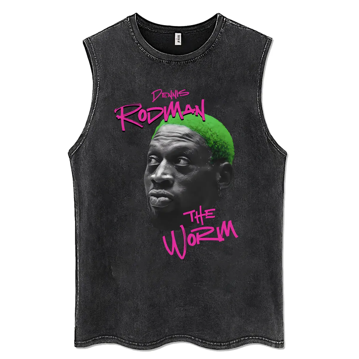 The Worm Dennis Rodman Vintage Washed Tank Tops Men Women Fashion Basketball Style Vest T-shirt Men's Retro Oversized T Shirt