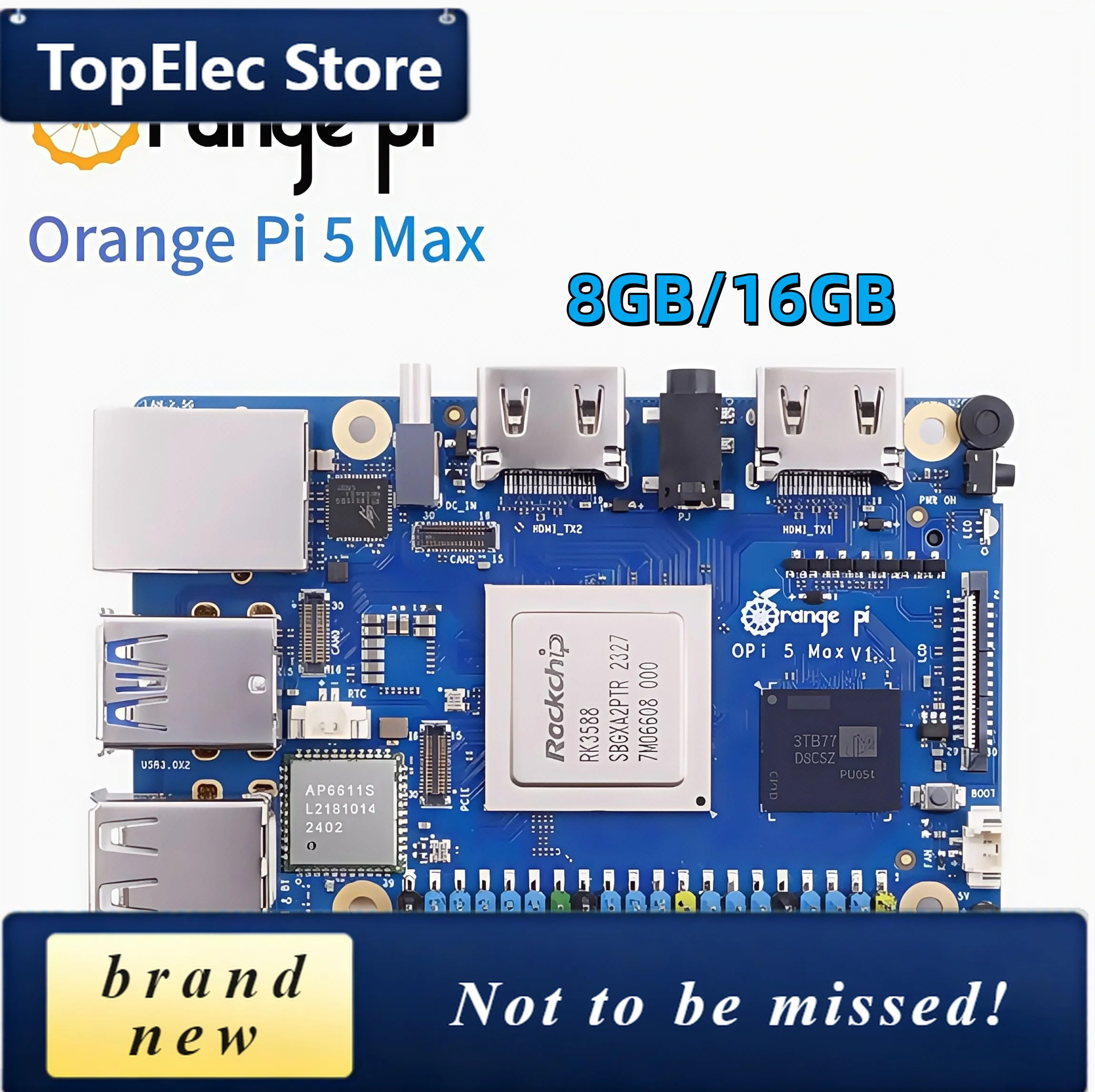 TopElec Orange Pi 5 Max 8GB/16GB RK3588 Development Board