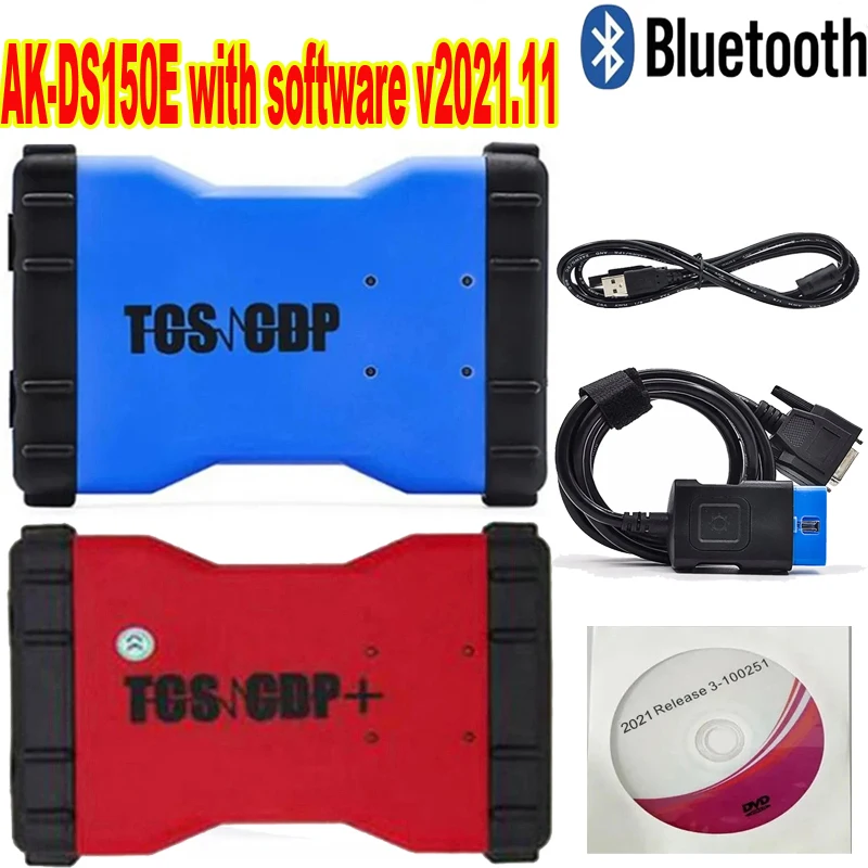 NEW AK DS150 E With Bluetooth free Keygen V2021.11 For Delp DS150E BT auto com OBD2 Cars Trucks OBD II Scanner Diagnostic tools