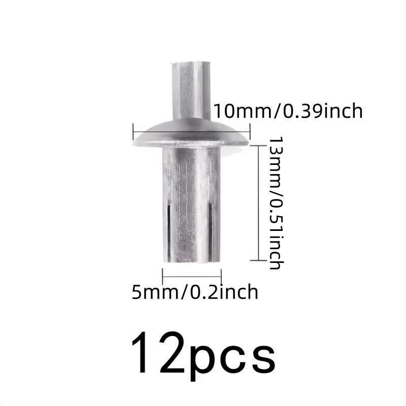 12 pcs 5*13mm Blind Hammer Rivets No Special Tools Required, designed for Sheet Metal Joining, Expansion Lock Design