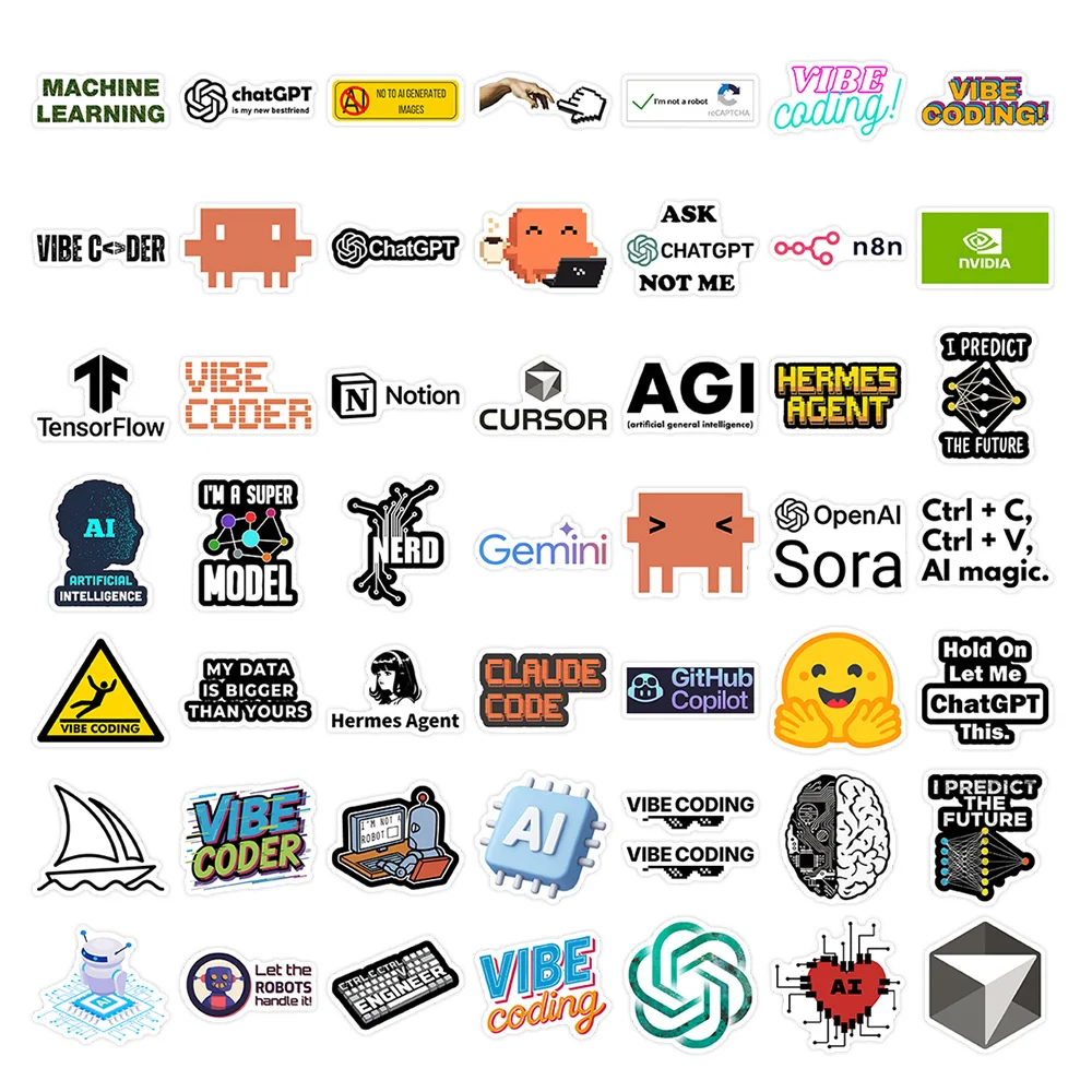 AI Claude Code Codex ChatGPT Aufkleber Hermes OpenClaw Wasserdichte Vinyl-Sticker DIY Bastelbedarf für Junk Journal Tagebuch Handy Laptop Deko – Detail 6