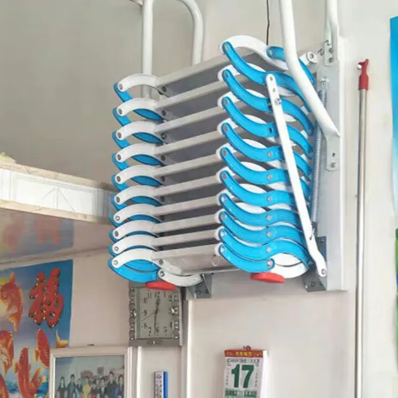 2025 سلم تلسكوبي العلية الجديد منصة منزلية خارجية مقصورة مزدوجة سميكة معلقة على الحائط قابلة للطي رفع منزل صغير #2