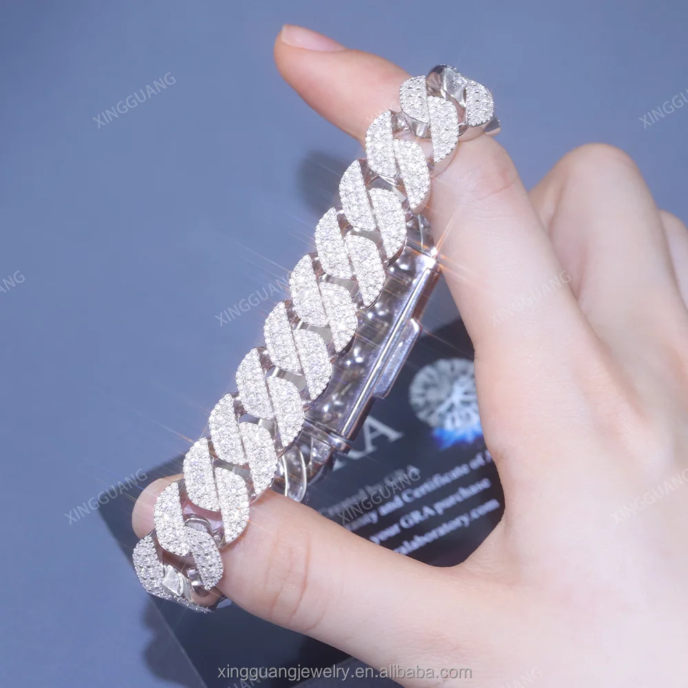 Kalung Rantai Cuban Link Berli - Moissanite Cuban Link Chain Iced Out ulasan dan harga