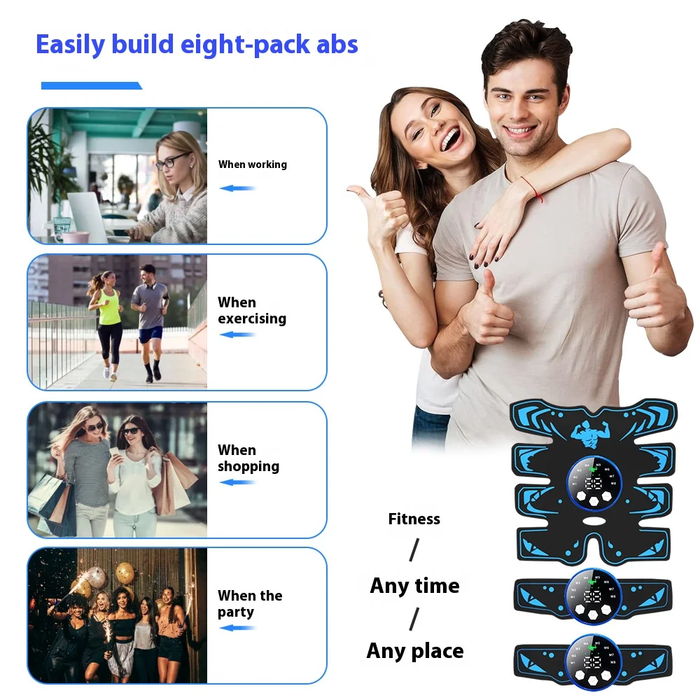 

EMS Ab Stimulator — перезаряжаемый пояс с тонером для мышц, беспроводной электрический импульсный массажер для сжигания жира, тренировок основных и скульптурирования тела