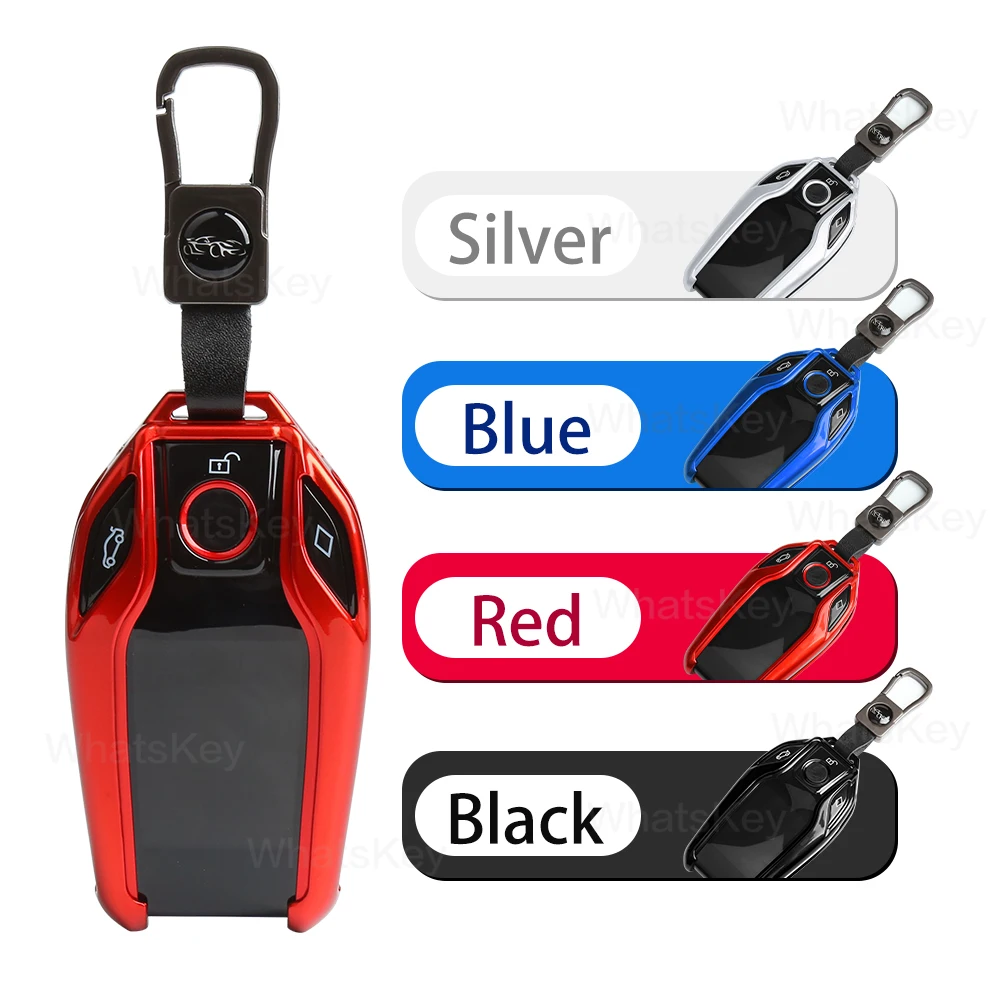 WhatsKey New SK01S Smart Remote Car Key Cover Zinc alloy material Case Protector SK01S LCD Display Key For BMW With Key Chain