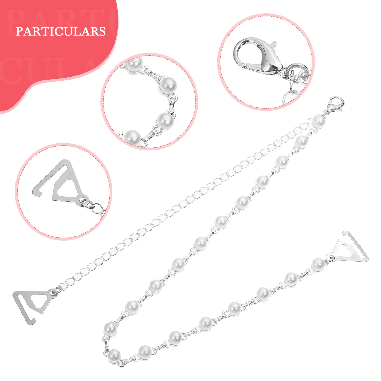 

Pearl Strap Bra Artificial Alloy Detachable Comfortable Summer Underwear Belts Exquisite Straps Bra Accessories Durable