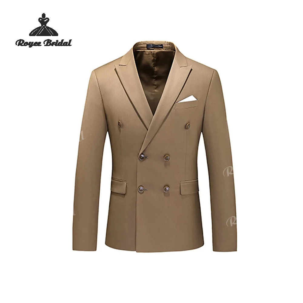 Three Piece Double Breasted Men's Suit Wedding 2026 Notched Lapel Formal Wedding Business Suit costume homme mariage