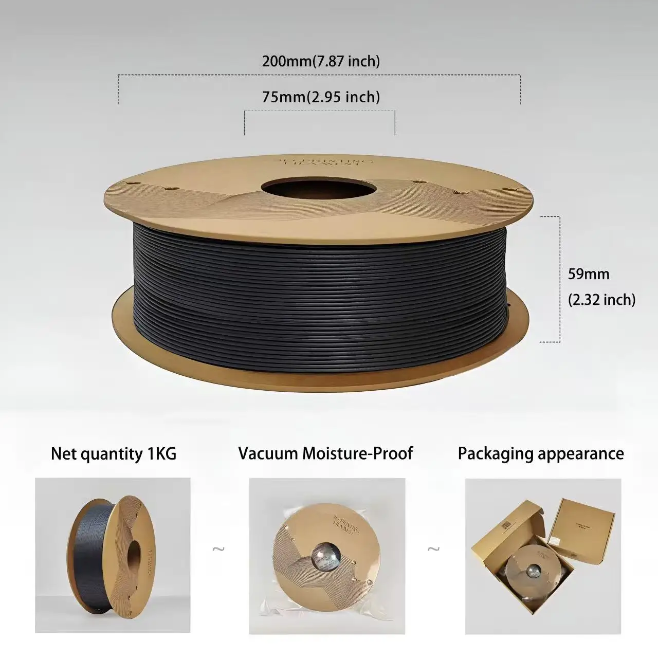 PA6-CF PA-12 CF Carbon Fiber Nylon Filament 750g 1kg High Strength Rigid PA Nylon CF 3D Printer Filament Functional 3D Material
