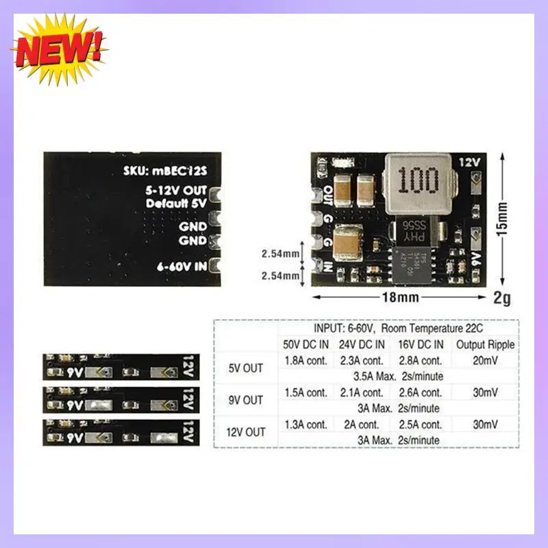 

T24C Micro-BEC 6-60V To 5V/9V/12V-ADJ Step-Down Module For RC Model Airplane Helicopter FPV Racing Drone DIY Parts