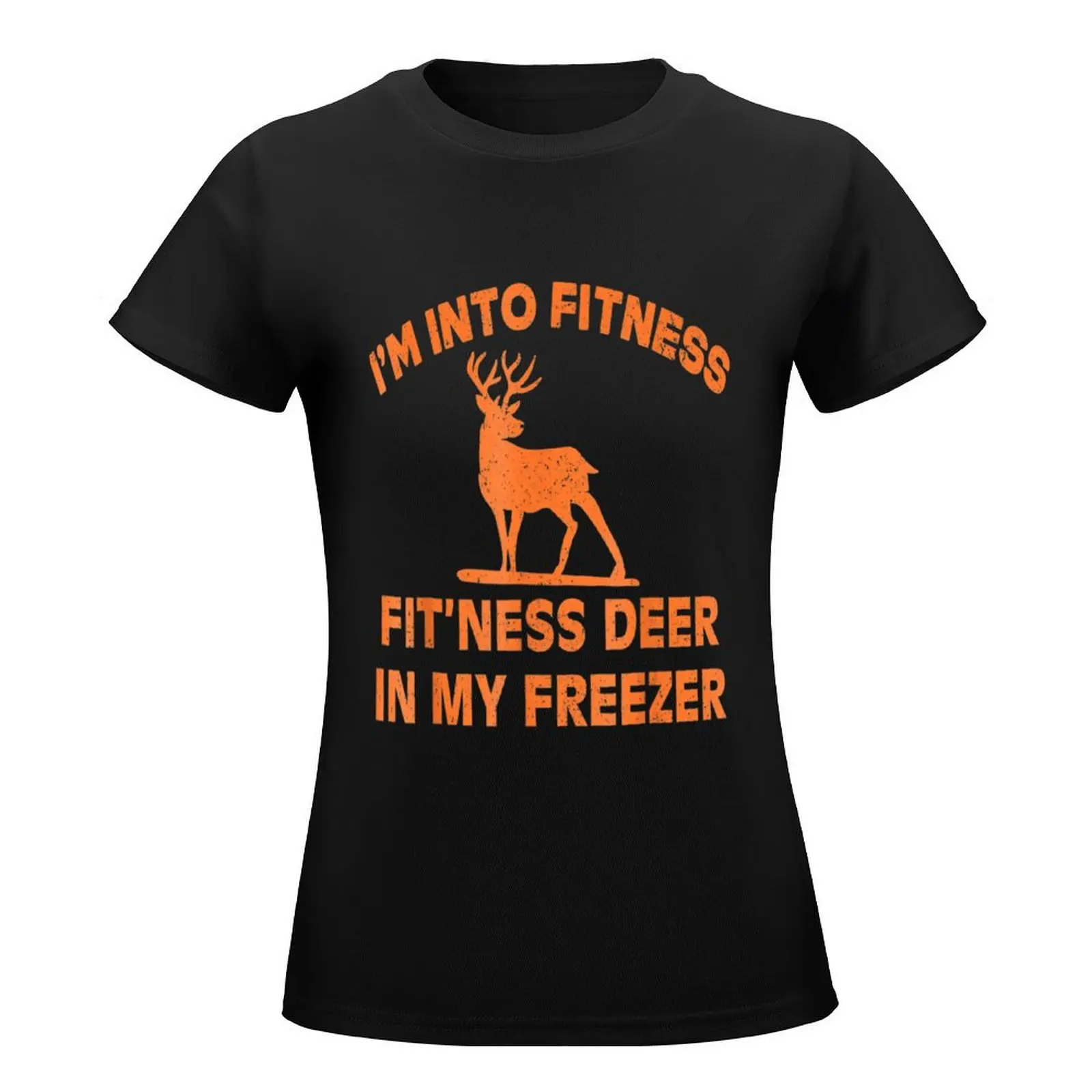 Funny I'm Into Fitness Fit'Ness Deer In My Freezer Deer \t\t T-Shirt funny plus sizes tees summer blouses woman 2024