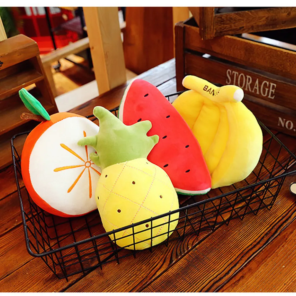 

25Cm Cute Fruit Style Watermelon Pillow Soft Touch Elastic Cover Washable Safe Material Sofa Cushion Support Birthday